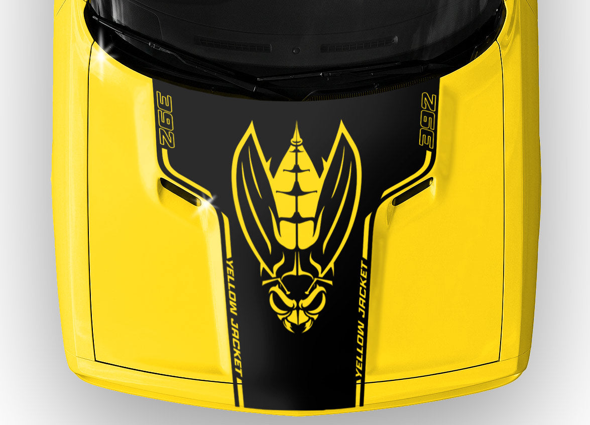 r*h様 CHALLENGER ケース イエロー Hood graphics for Dodge Challenger - YELLOW JACKET – RacerX Customs