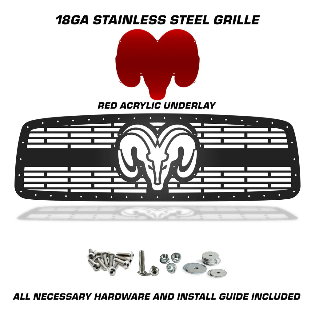 2002-2005 Dodge Ram Grille - Red – RacerX Customs