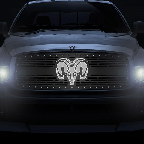 Dodge Ram LED X-Lite Grille ('02-'05) RAM HEAD v2 - RacerX Customs | Auto Graphics, Truck Grilles and Accessories