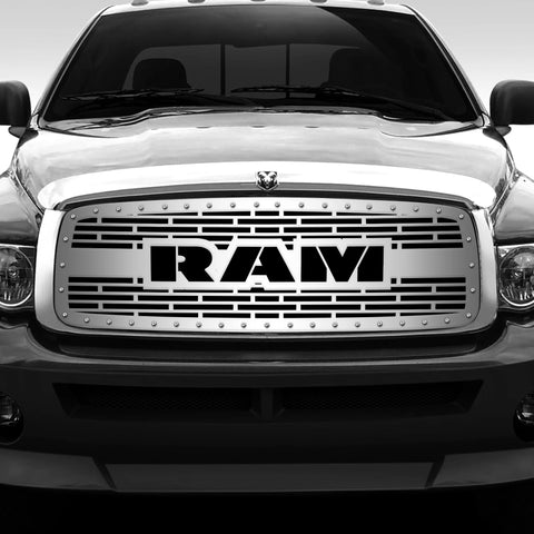 Dodge Ram Polished Stainless Steel Grille ('02-'05) RAM Logo - RacerX Customs | Auto Graphics, Truck Grilles and Accessories