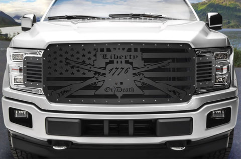 Ford F150 Black Steel Grille ('18-'20) Liberty or Death Pattern