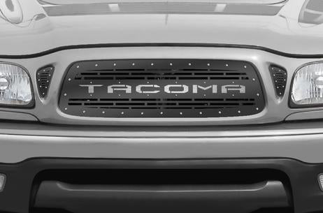 Toyota Tacoma Grill ('01-'04) Stainless Steel TACOMA Logo v2 - RacerX Customs | Truck Graphics, Grilles and Accessories