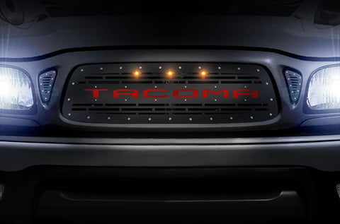 Toyota Tacoma Grille ('01-'04) Red TACOMA w/ LED Lights - RacerX Customs