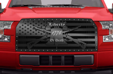 Ford F150 Steel Grille ('15-'17) Stainless Steel LIBERTY or DEATH - RacerX Customs | Truck Graphics, Grilles and Accessories