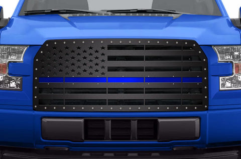Ford F150 Steel Grille ('15-'17) THIN BLUE LINE - RacerX Customs