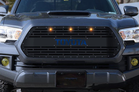 Toyota Tacoma Steel Grille ('16-'17) TOYOTA v2 with LED Lights - RacerX Customs