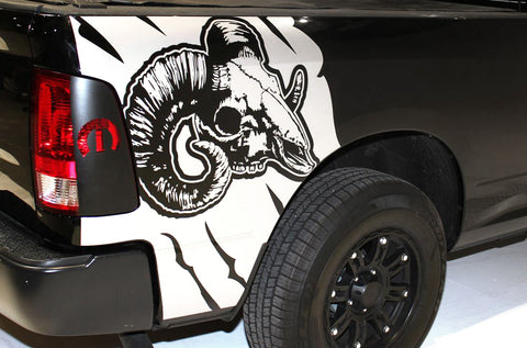 Dodge Ram Quarter-Panel Vinyl Wrap (2009-2018) Ram-Skull - RacerX Customs