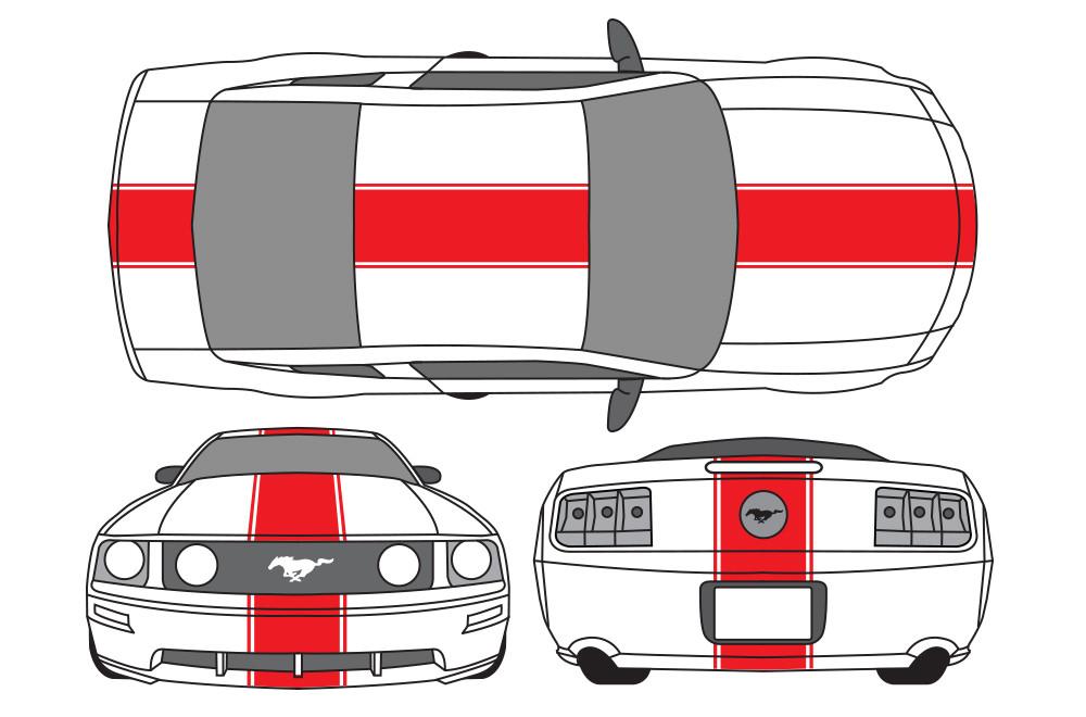 Ford Mustang Top Race Stripes – RacerX Customs | Auto Graphics 