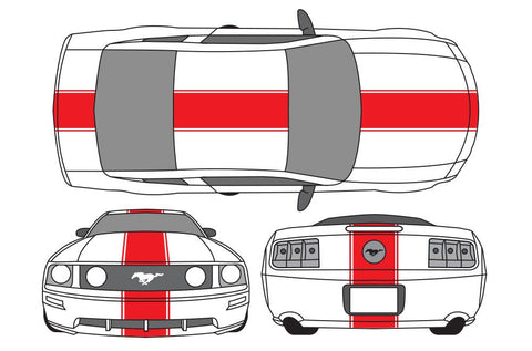 Ford Mustang Vinyl Stripes Wrap Kit (2010-2014) Racing Stripes - RacerX Customs