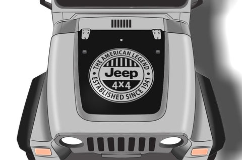 Jeep Wrangler Vinyl Hood Wrap (1999-2006) American Legend - RacerX Customs