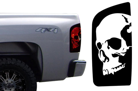 Chevy Silverado Taillight/Brakelight Vinyl Graphics (2008-2013) Skull - RacerX Customs