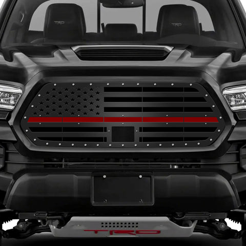 Toyota Tacoma Steel Grille ('18-'22) Thin Red Line