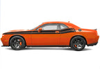 2019 Dodge Challenger with black RT stripes decals on a white background