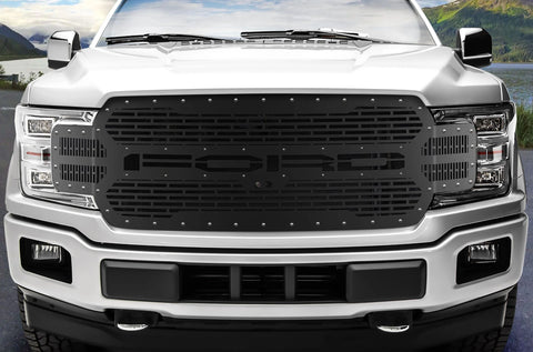 Ford F150 Black Steel Grille ('18-'20) FORD Pattern
