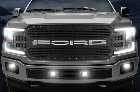 Ford F150 Black Steel Grille ('18-'20) FORD with XLite (LED Underlay)