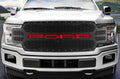 Ford F150 Black Steel Grille ('18-'20) FORD with RED Acrylic Underlay - RacerX Customs | Auto Graphics, Truck Grilles and Accessories