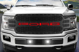 Ford F150 Black Steel Grille ('18-'20) FORD with RED Acrylic Underlay