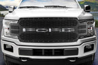 Ford F150 Black Steel Grille ('18-'20) FORD with Stainless Steel Underlay - RacerX Customs | Auto Graphics, Truck Grilles and Accessories