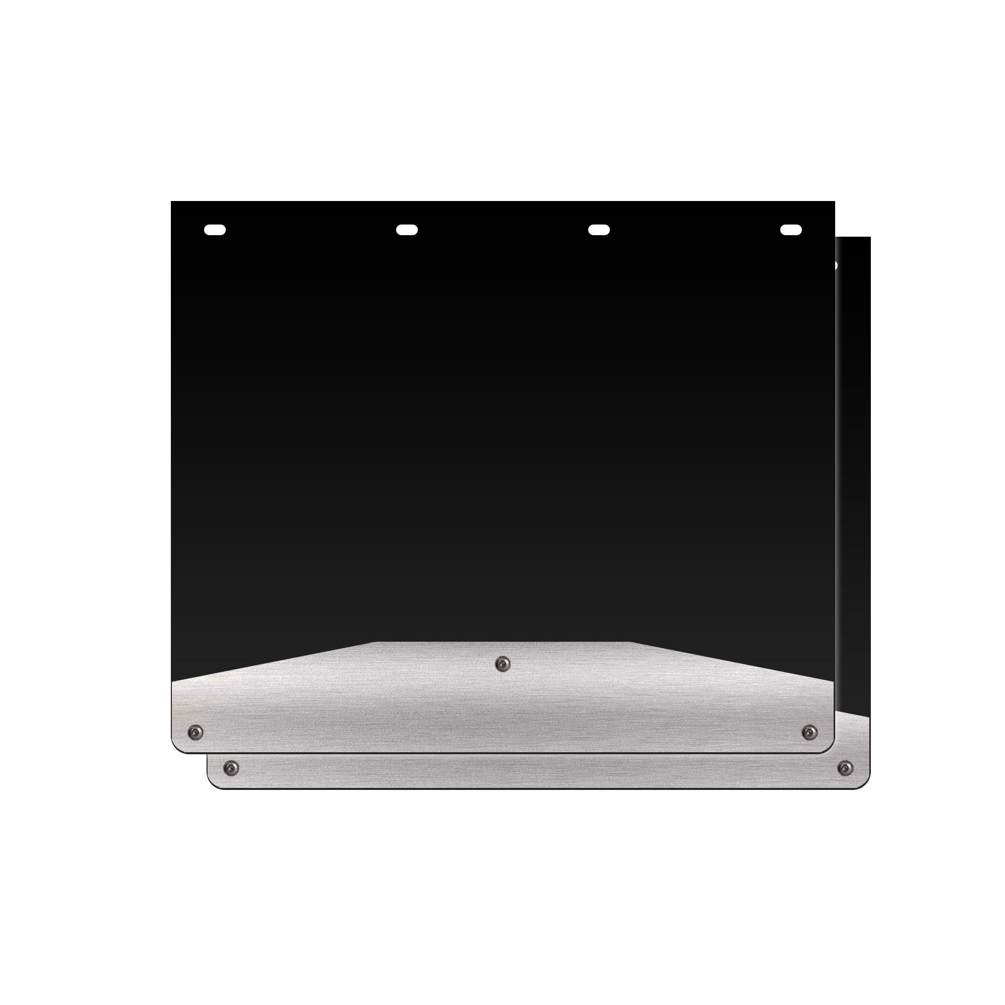 Mud Flap Splash Guards for Semi-Trucks with Stainless Steel Weights - Brushed Stainless Steel - RacerX Customs | Auto Graphics, Truck Grilles and Accessories