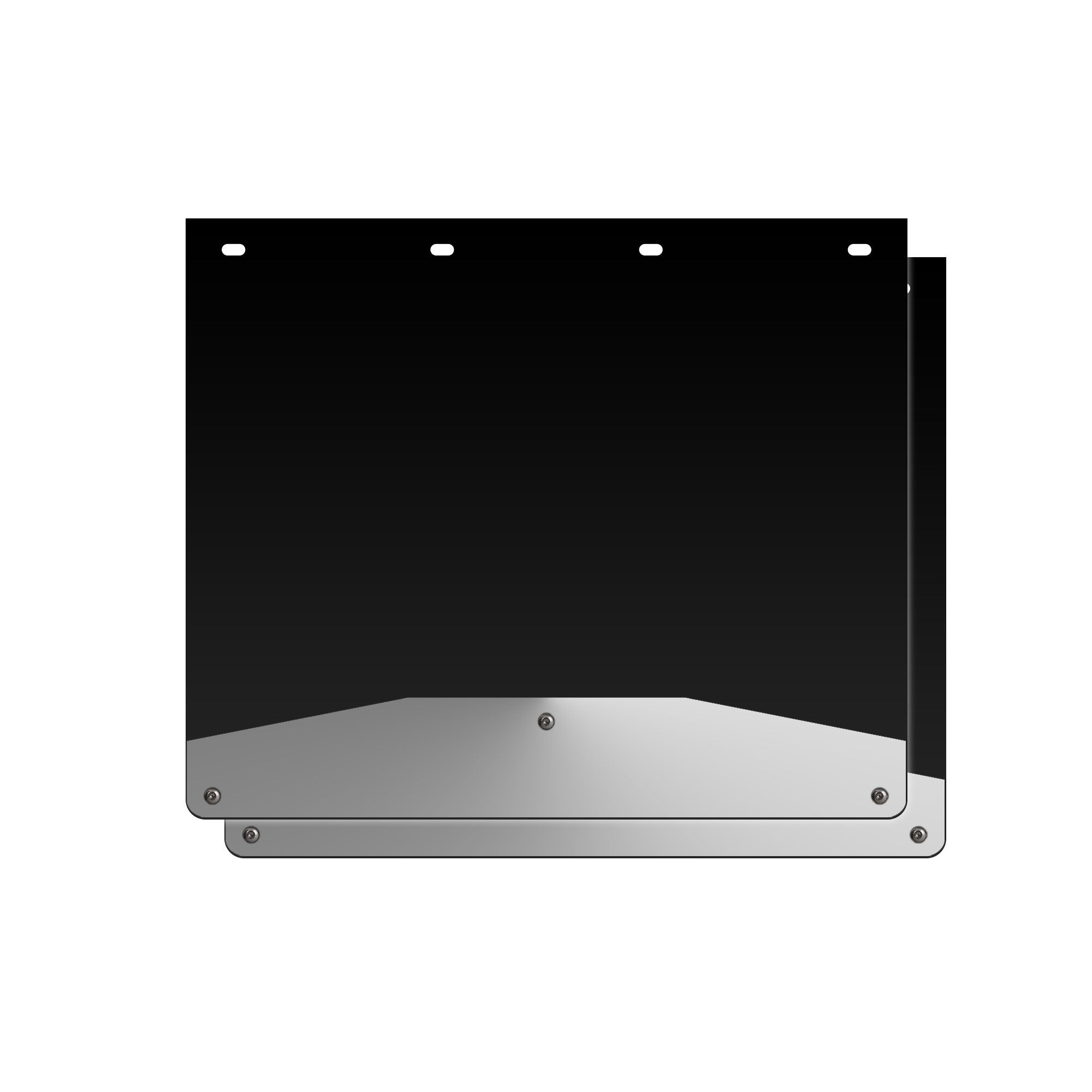 Mud Flap Splash Guards for Semi-Trucks with Stainless Steel Weights - Smooth Stainless Steel - RacerX Customs | Auto Graphics, Truck Grilles and Accessories