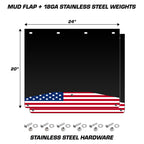 Mud Flap Splash Guards for Semi-Trucks with Stainless Steel Weights - Stars & Stripes