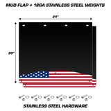 Mud Flap Splash Guards for Semi-Trucks with Stainless Steel Weights - Stars & Stripes