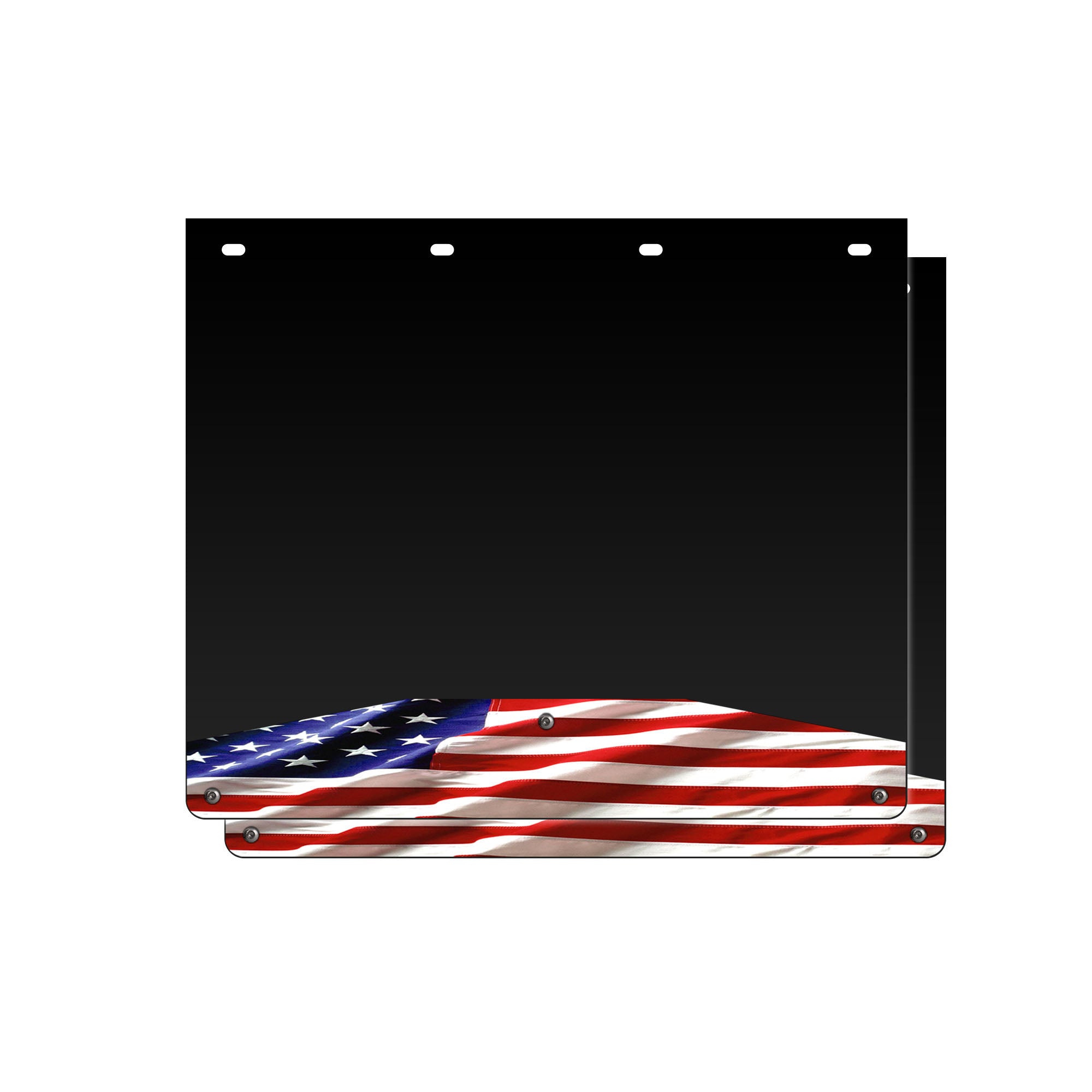 Mud Flap Splash Guards for Semi-Trucks with Stainless Steel Weights - American Flag