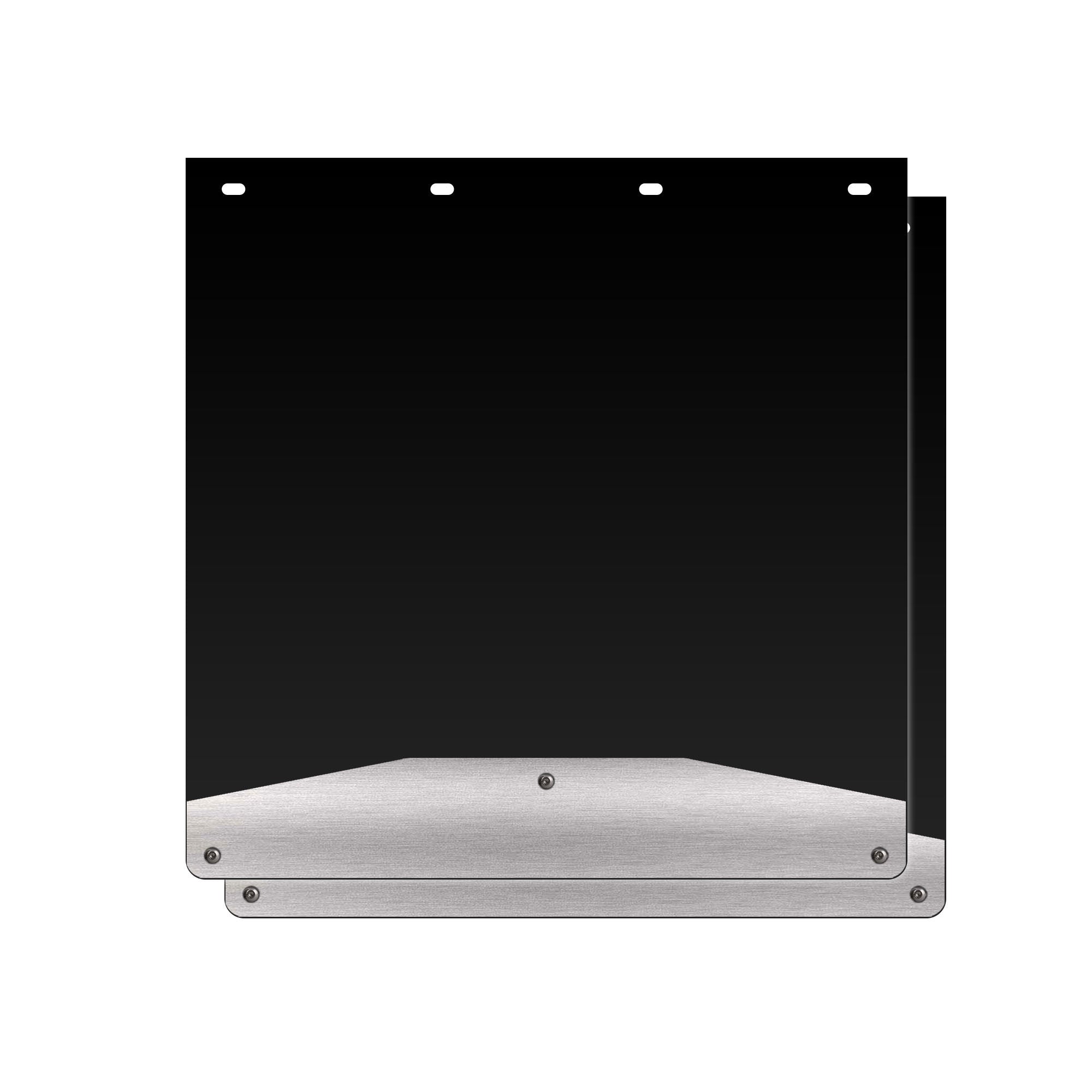 Mud Flap Splash Guards for Semi-Trucks with Stainless Steel Weights - Brushed Stainless Steel - RacerX Customs | Auto Graphics, Truck Grilles and Accessories
