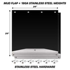 Mud Flap Splash Guards for Semi-Trucks with Stainless Steel Weights - Brushed Stainless Steel - RacerX Customs | Auto Graphics, Truck Grilles and Accessories