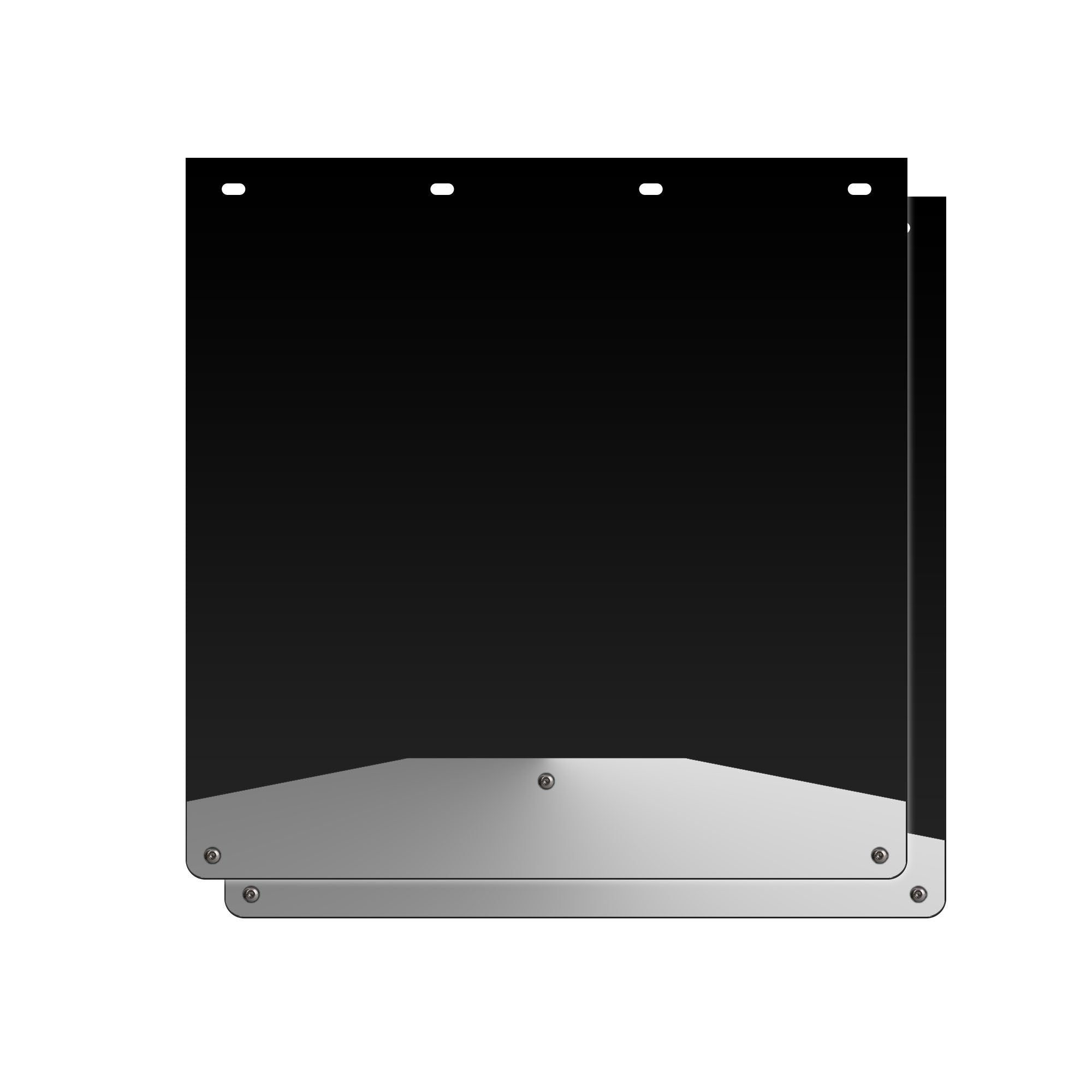 Mud Flap Splash Guards for Semi-Trucks with Stainless Steel Weights - Smooth Stainless Steel - RacerX Customs | Auto Graphics, Truck Grilles and Accessories
