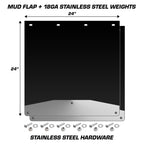 Mud Flap Splash Guards for Semi-Trucks with Stainless Steel Weights - Smooth Stainless Steel - RacerX Customs | Auto Graphics, Truck Grilles and Accessories
