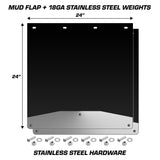 Mud Flap Splash Guards for Semi-Trucks with Stainless Steel Weights - Smooth Stainless Steel