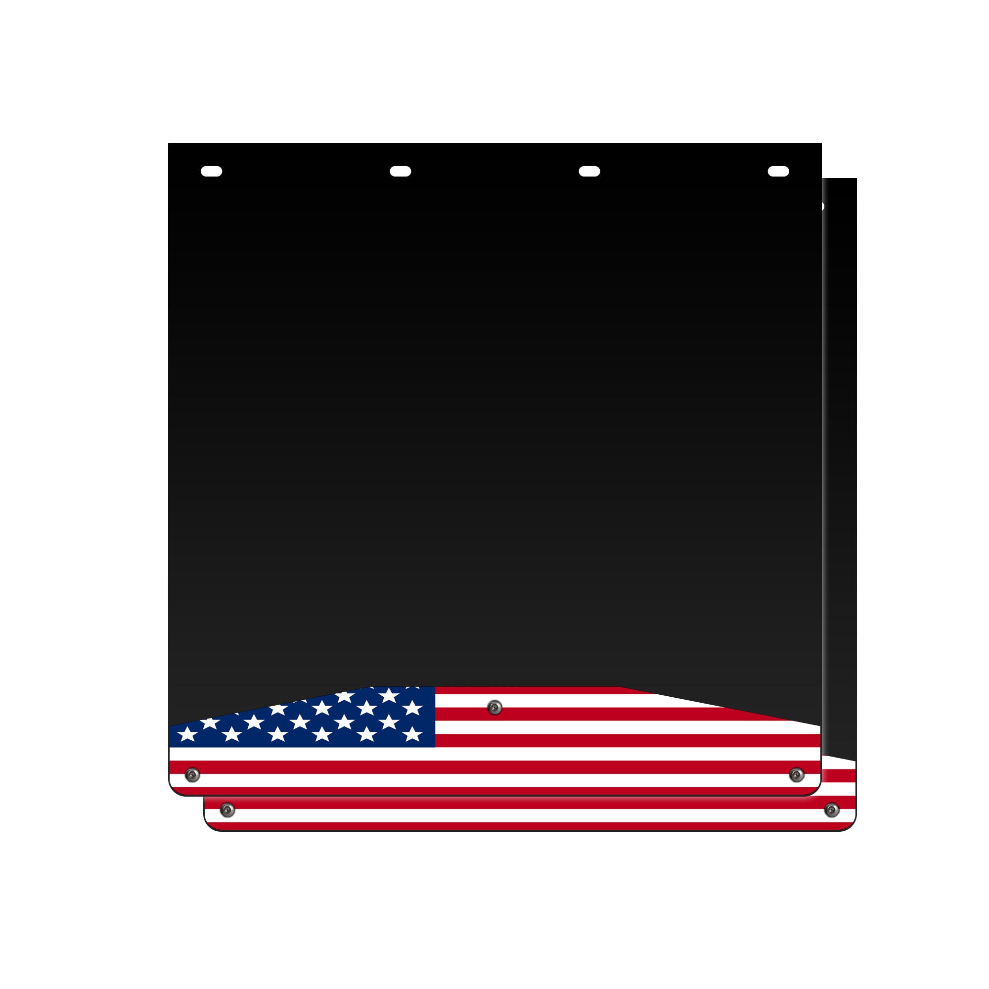 Mud Flap Splash Guards for Semi-Trucks with Stainless Steel Weights - Stars & Stripes