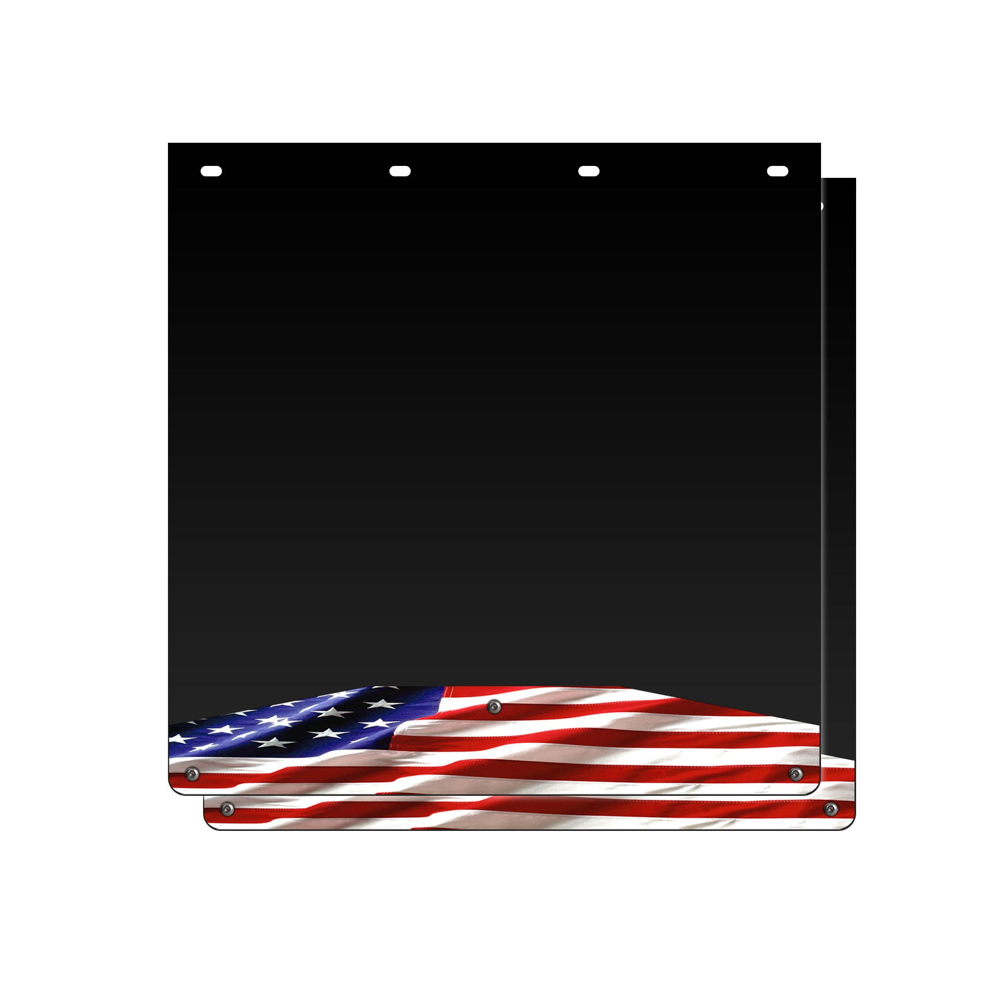 Mud Flap Splash Guards for Semi-Trucks with Stainless Steel Weights - American Flag