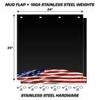 Mud Flap Splash Guards for Semi-Trucks with Stainless Steel Weights - American Flag