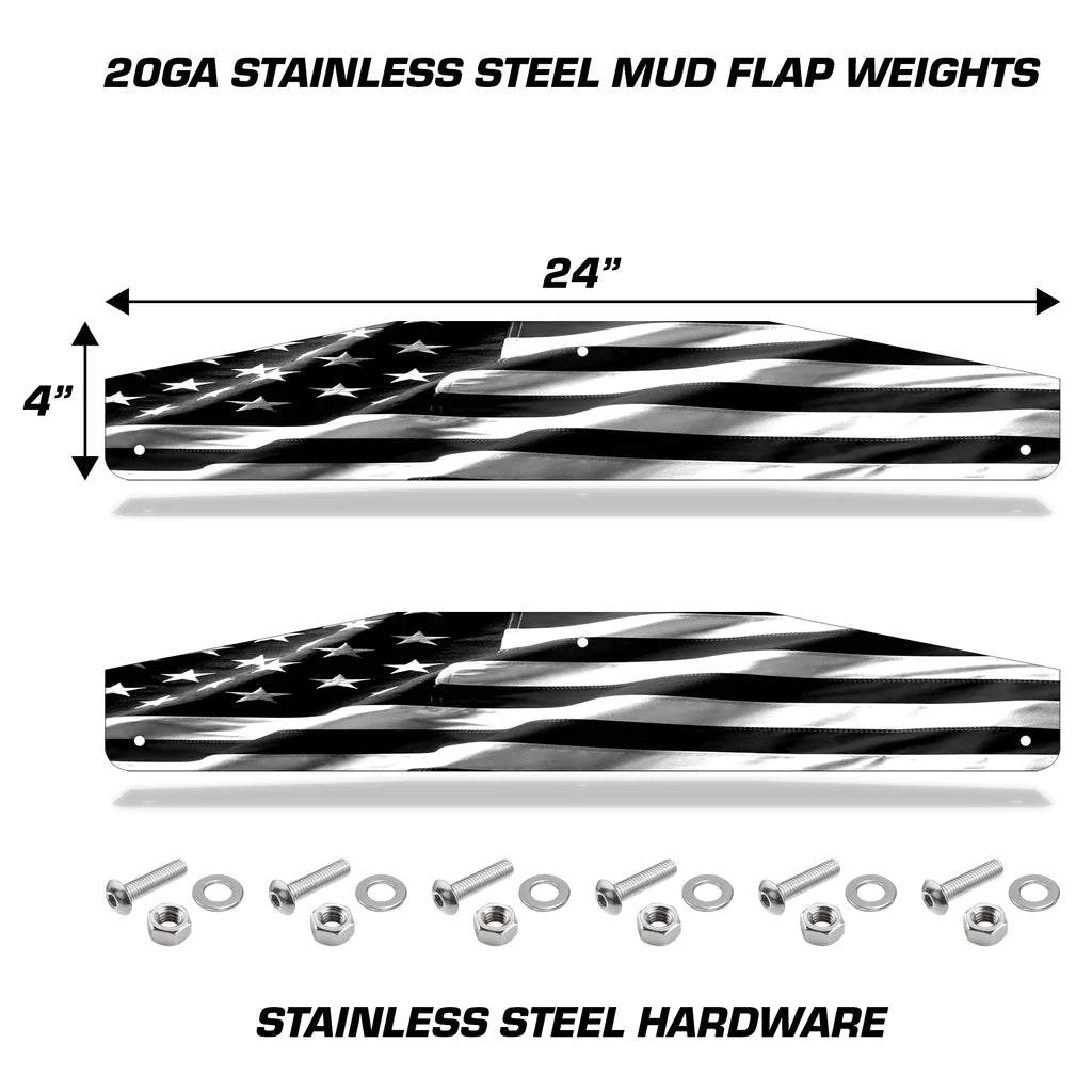 Mud Flap Splash Guards for Semi-Trucks with Stainless Steel Weights - Subdued