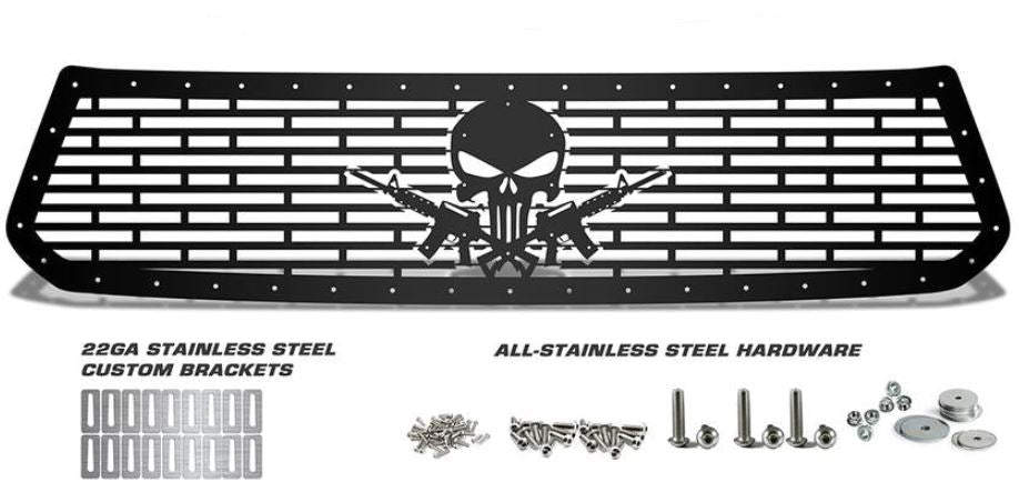 Toyota Tundra Grille ('14-'17) Black Steel, AR-15 PUNISHER - RacerX Customs | Auto Graphics, Truck Grilles and Accessories