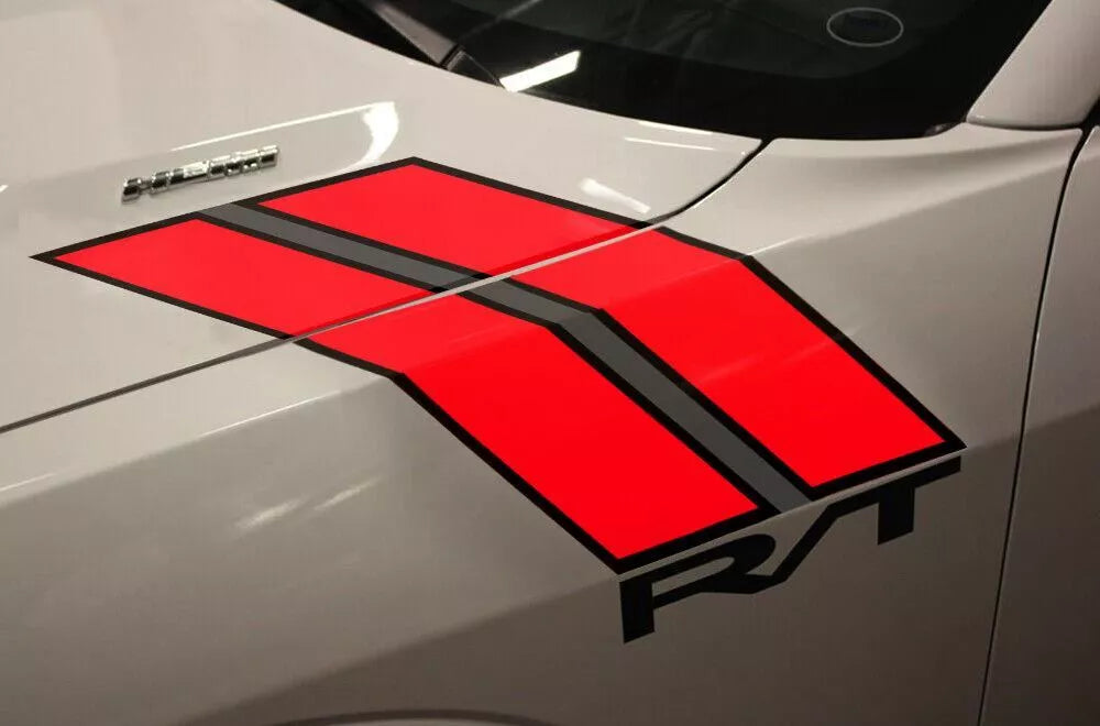 Dodge Challenger Hash Stripe Graphics ('08-'24) RT Red & Black - RacerX Customs | Auto Graphics, Truck Grilles and Accessories