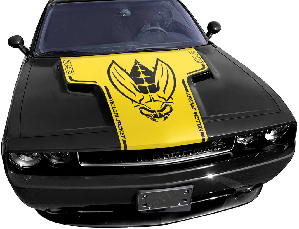 Dodge Challenger Hood Graphics ('08-'14) YELLOW JACKET (Back-Fill)