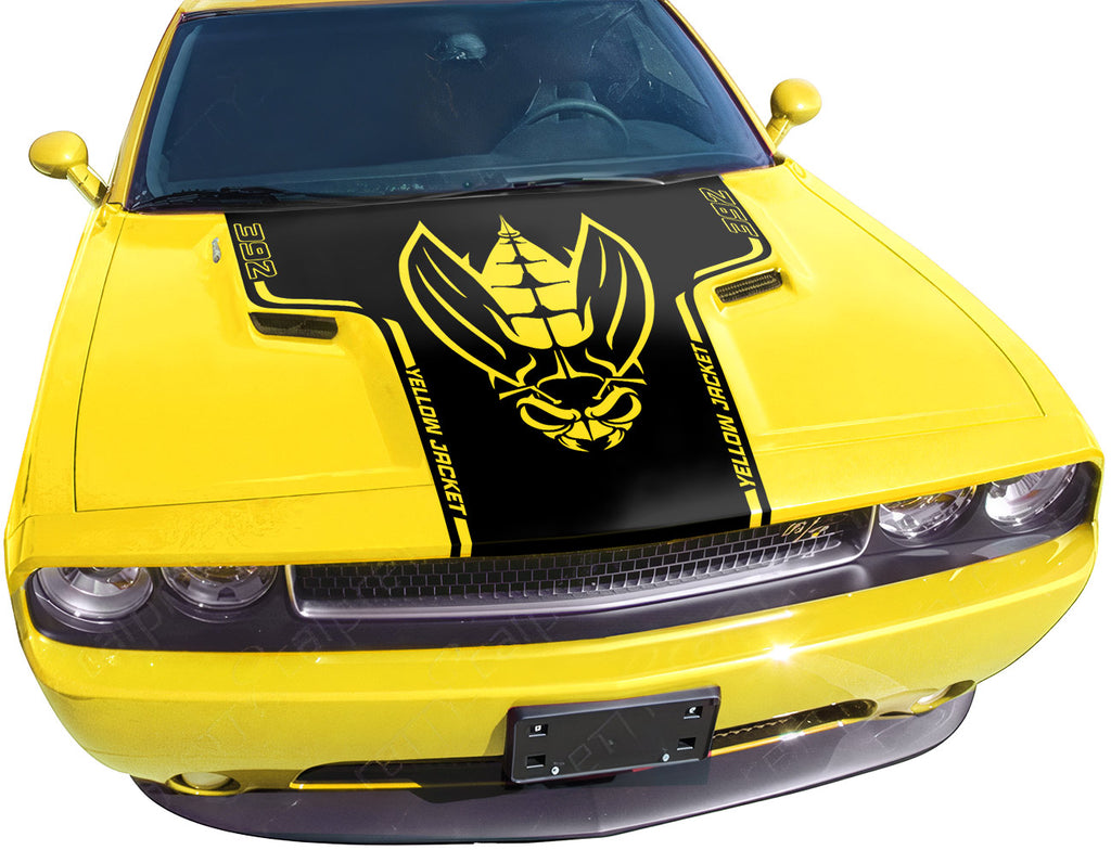 Dodge Challenger Hood Graphics ('08-'14) YELLOW JACKET (Back-Fill)