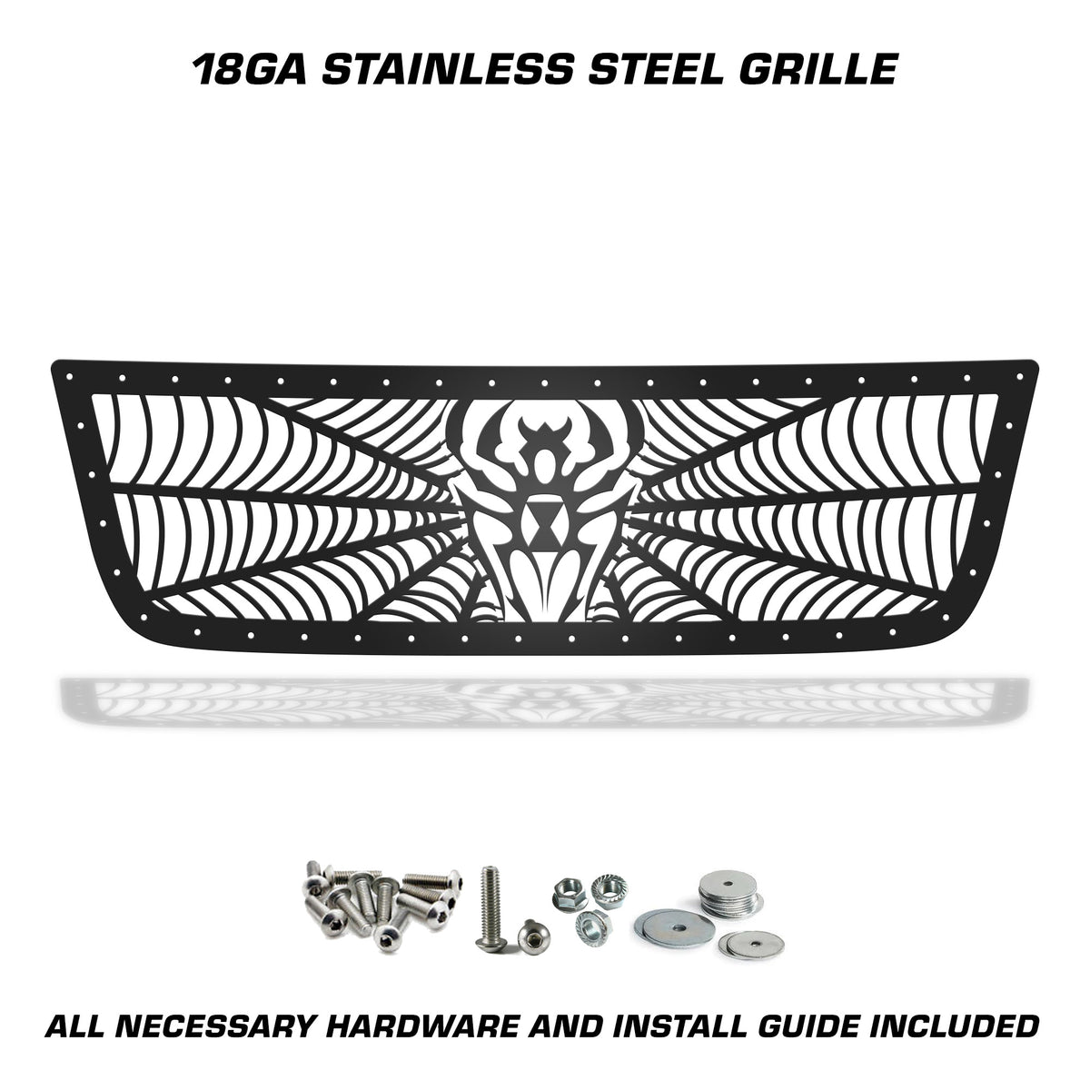 Chevy Silverado 1500 Steel Grille ('03-'07) BLACK WIDOW Pattern
