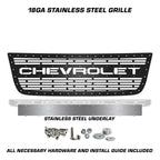 Chevy Silverado 1500/2500 Grille ('03-'07) Stainless Steel Underlay CHEVROLET - RacerX Customs | Auto Graphics, Truck Grilles and Accessories