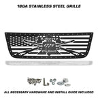 Chevy Silverado 1500/2500 Steel Grille ('03-'07) LIBERTY or DEATH - RacerX Customs | Auto Graphics, Truck Grilles and Accessories