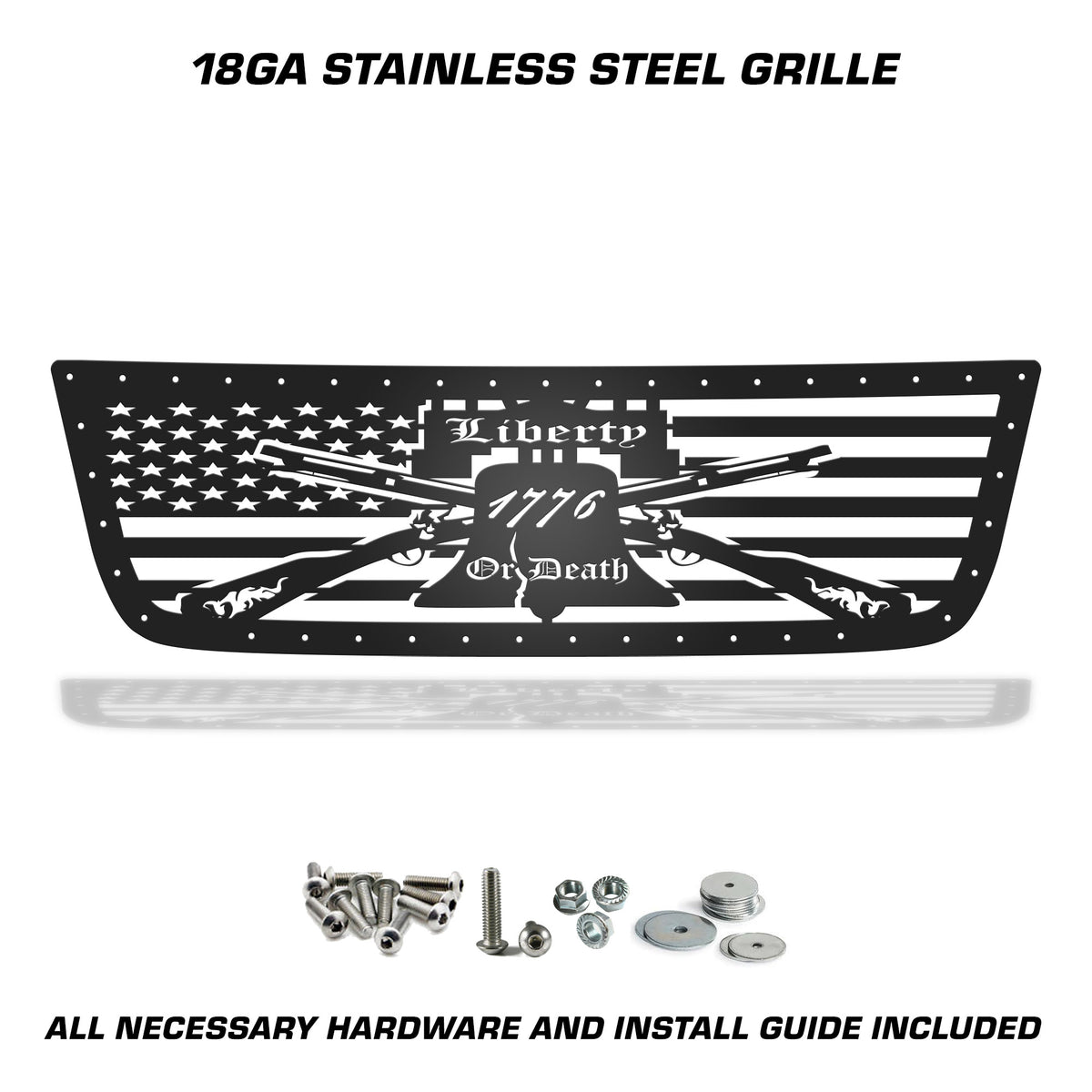 Chevy Silverado 1500/2500 Steel Grille ('03-'07) LIBERTY or DEATH - RacerX Customs | Auto Graphics, Truck Grilles and Accessories