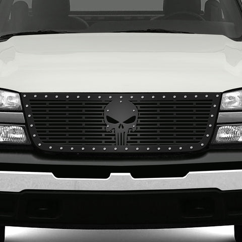 Chevy 1500/2500 Silverado Steel Grille ('03-'07) PUNISHER - RacerX Customs | Auto Graphics, Truck Grilles and Accessories