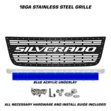 Chevy 1500/2500 Stainless Steel Grille ('03-'07) Blue Silverado - RacerX Customs | Auto Graphics, Truck Grilles and Accessories