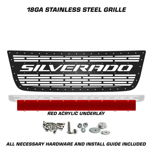 Chevy 1500 Stainless Steel Grille ('03-'07) Red SILVERADO