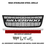 Chevy 1500 Stainless Steel Grille ('03-'07) Red SILVERADO