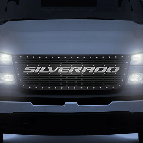 Chevy 1500/2500 Grille w/ LED X-Lite ('03-'07) SILVERADO - RacerX Customs | Auto Graphics, Truck Grilles and Accessories