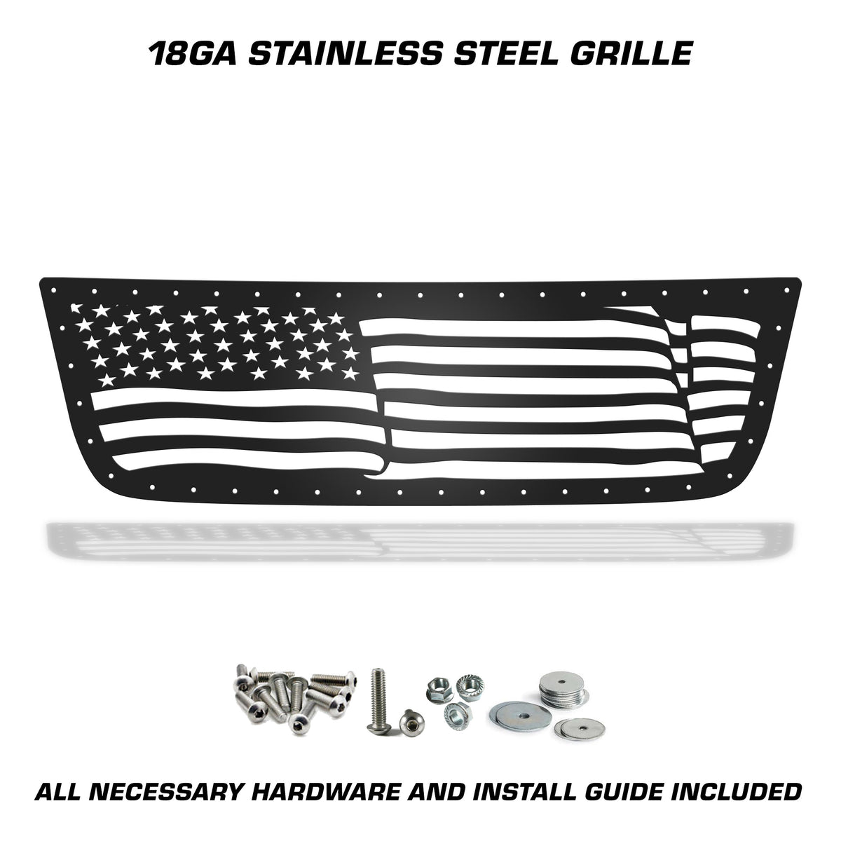 Chevy Silverado 1500/2500 Steel Grille ('03-'07) AMERICAN FLAG - RacerX Customs | Auto Graphics, Truck Grilles and Accessories